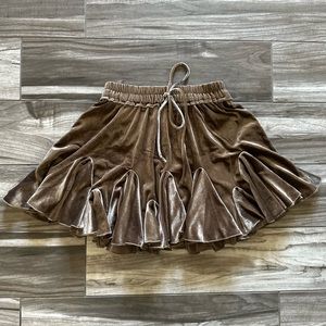 Festive Feels Velvet Ruffled Mini Skirt